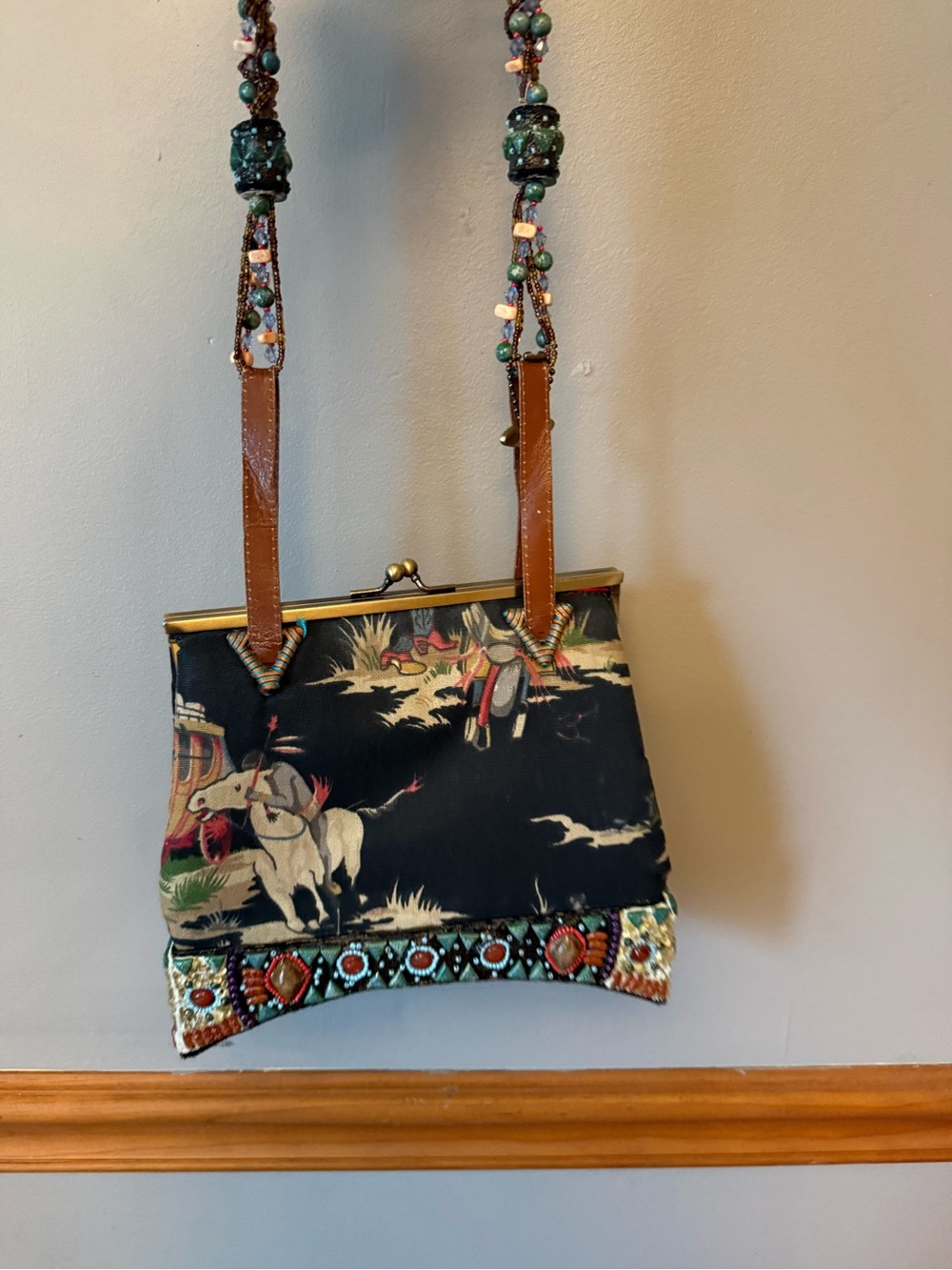 Mary Frances "Happy Trails" Western Cowboy Beaded Handbag. - Picture 11 of 17